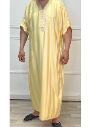 Men's striped djellaba - yellow