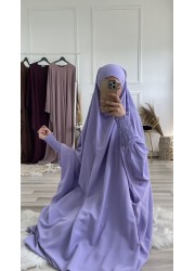 Jilbab with tulip sleeves - Mauve