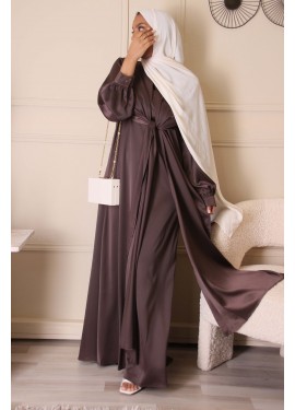 Satin wrap dress - Choco