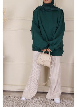 Sweatshirt mit Puffärmeln -...