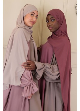 opaque chiffon hijab - Plum