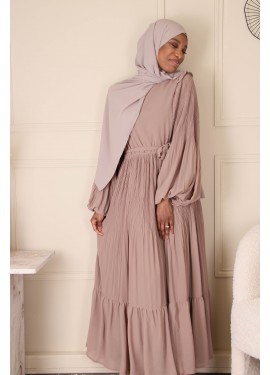 Pleated Chiffon Dress -...