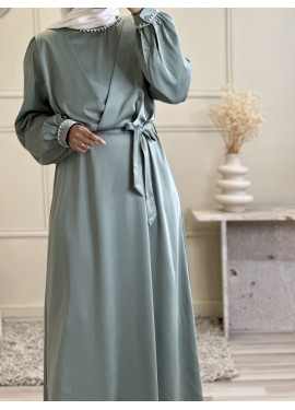 Satin Paris dress - Green