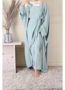 Abaya set to tie - sea green