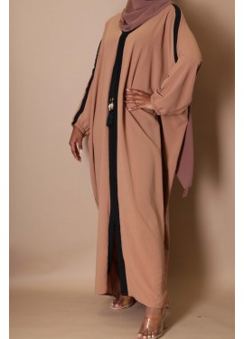 Abaya bi- colored  Camel