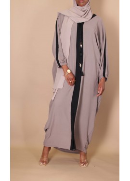 Abaya bi- colored  Taupe