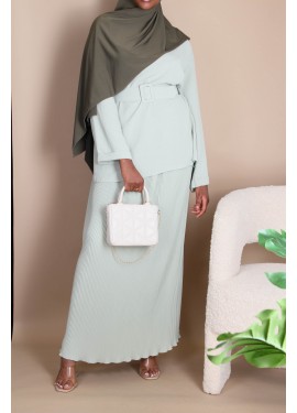 Pleated skirt set -sea green