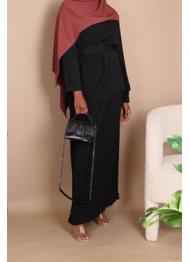 Pleated skirt set - Black