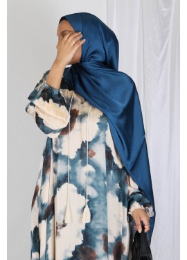 Hijab satiné - Bleu pétrole