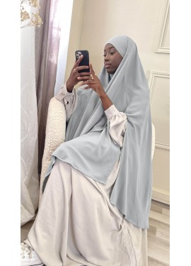 Khimar long open - Grey