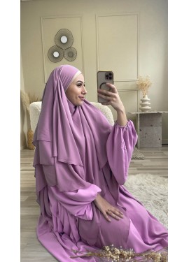 Khimar Cuty muslin - Orchidée