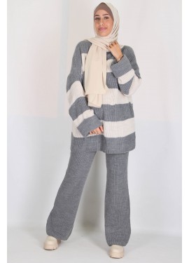 Striped Set - Grey