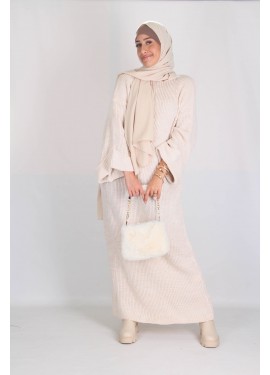 Flared sleeve dress - Beige