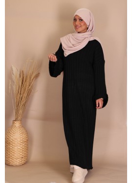 Cable sweater dress - Black