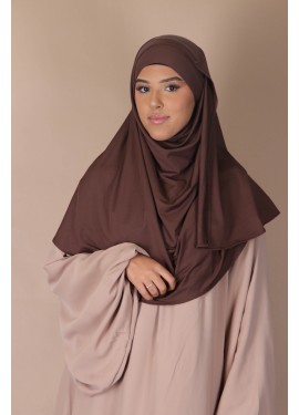 Short tie hijab - Brown