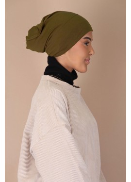 tube beanie -Khaki earth