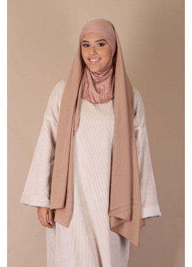 Integrated hood hijab - Camel