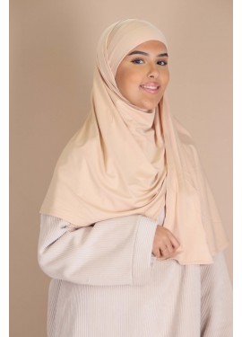 Short tie hijab - beige