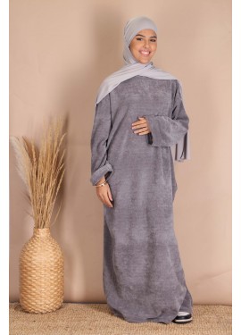 velvet Abaya - Grey