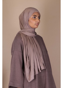 Hijab jersey coton - Taupe ice