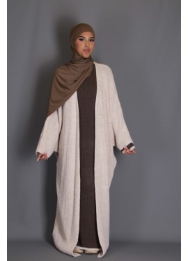 Maxi-Strickweste – Beige