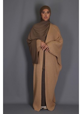 Maxi-Strickweste Kamel