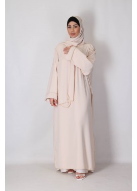 Integrated hijab dress - Beige