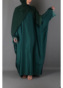 Abaya plume - Vert foncé