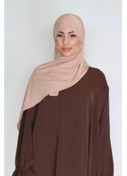 Hijab jersey à enfiler croisé - Nude  Rosé