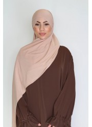 Hijab jersey à enfiler croisé - Nude light