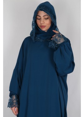 lace prayer dress - Blue oil