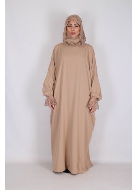 lace prayer dress - Camel