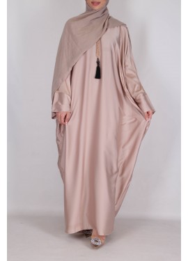 Abaya Dubai satin- Nude