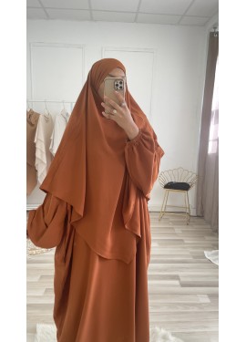 Khimar abaya set - Terracotta