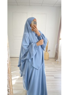 Khimar abaya set - blue jeans