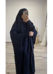 Jilbab with tulip sleeves - Dark blue