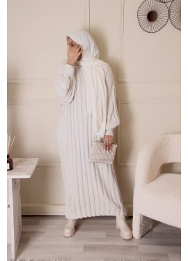 Cable sweater dress - Beige